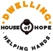 Colorful logo with the word 'DWELLING' in large letters above a stylized heart and location pin icon.